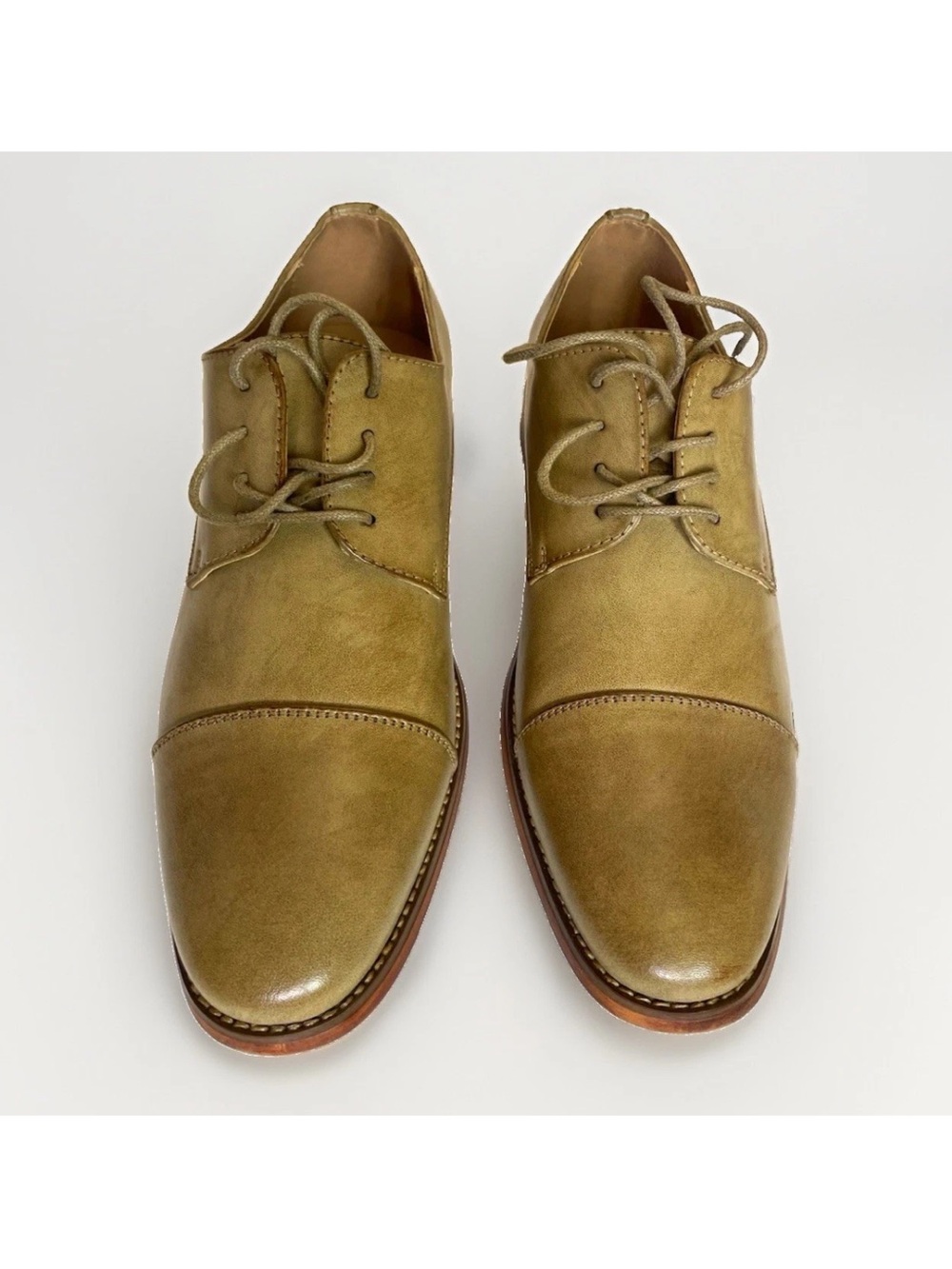 Kenneth Cole Reaction Blake Lace Up Oxford Cap Toe Dress Shoes Tan Men’s 8.5